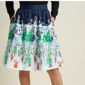 Modcloth Winter Wonderland Christmas Skirt Size Medium